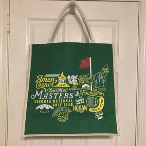 masters collage jute tote bag
